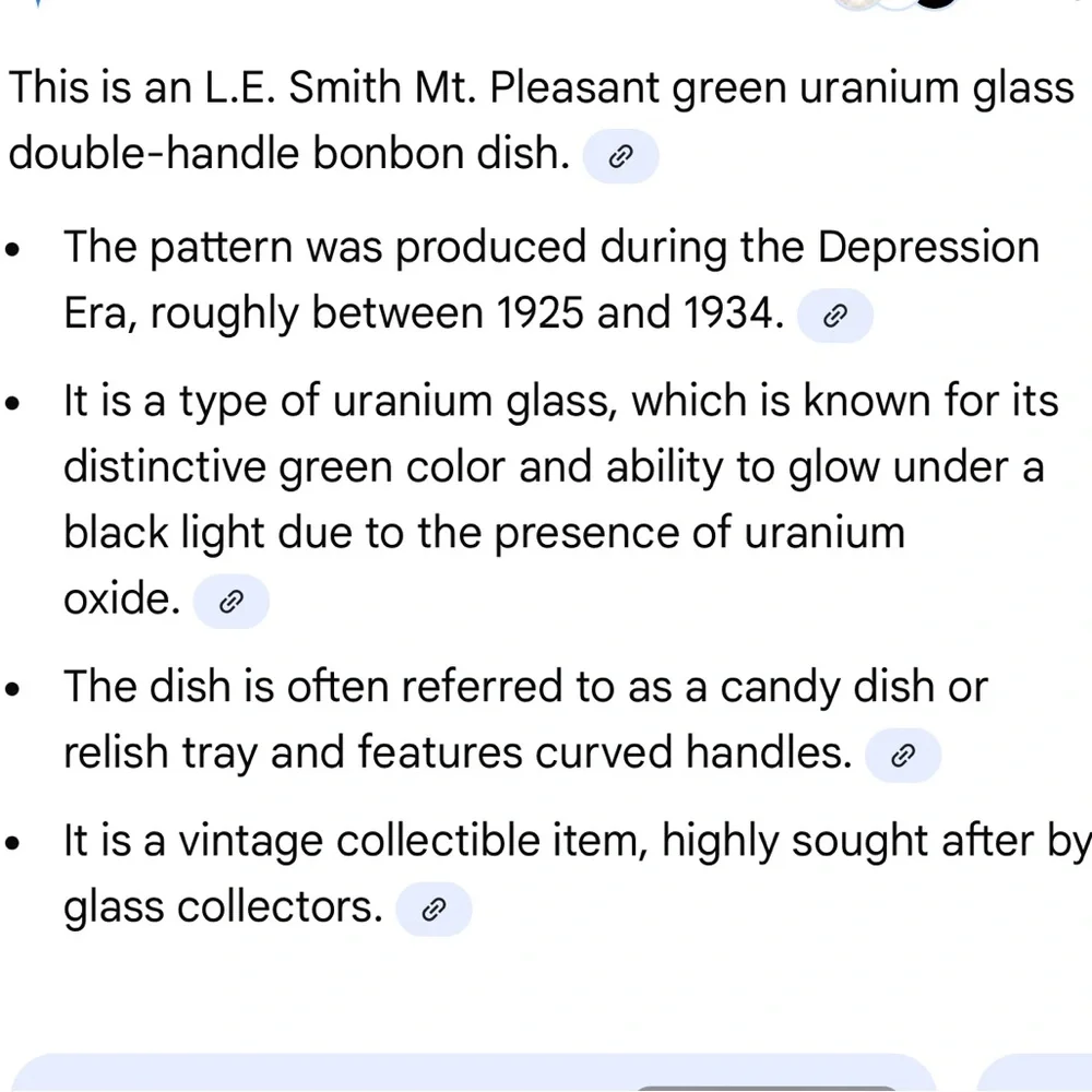 L.E. Smith Mt. Pleasant Green Uranium Glass Bonbon Dish